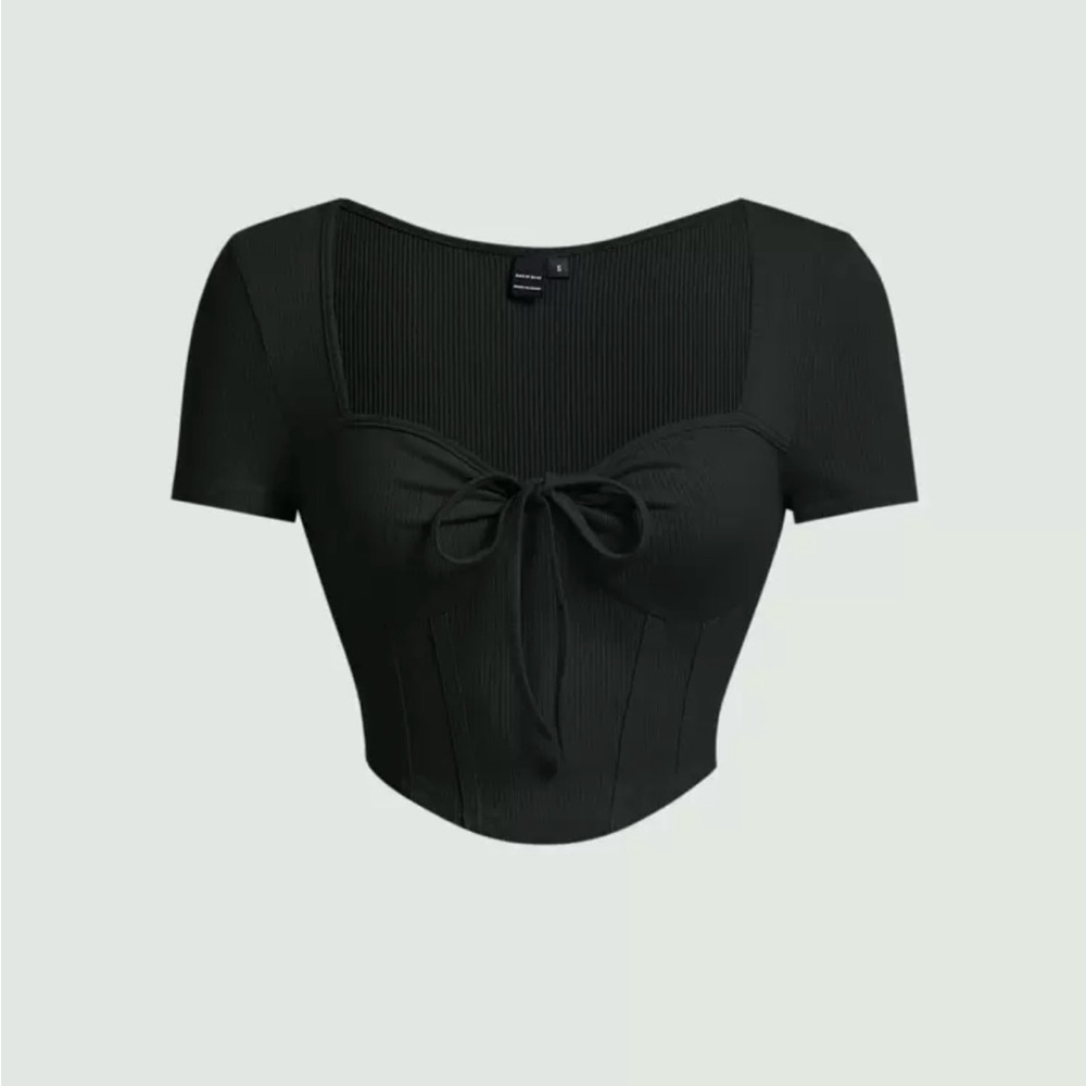 SHEIN MOD TIE FRONT SWEETHEART TEE